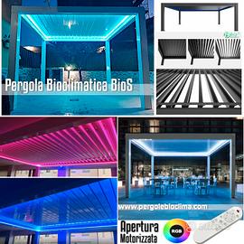 Bioclimatica pergola motorizzata lamelle dehor LED