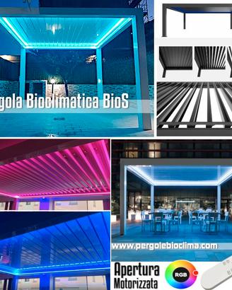 Bioclimatica pergola motorizzata lamelle dehor LED