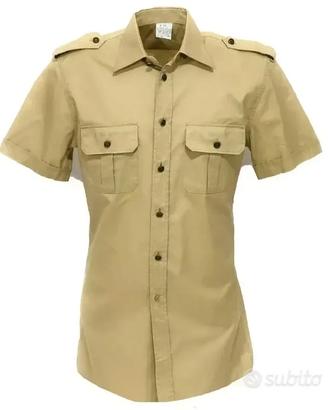 Camicia Esercito beige manica corta nuova comoda
