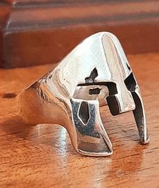 Anello argento 925 elmo soldato spartan race ring 