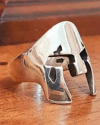 Anello argento 925 elmo soldato spartan race ring 