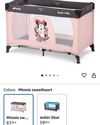 Lettino da campeggio Minnie+materasso+seggiolone
