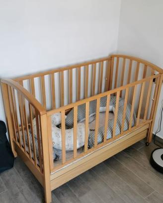 Lettino in legno + materasso