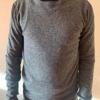 Maglione grigio pullover girocollo uomo L