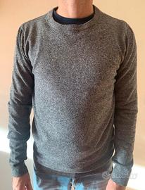 Maglione grigio pullover girocollo uomo L