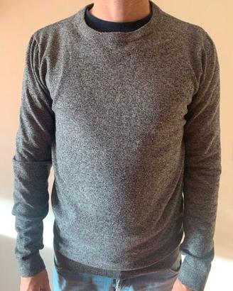 Maglione grigio pullover girocollo uomo L