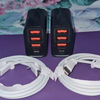 2x Caricabatteria 48W USB Type-A/C + 2x Cavo USB