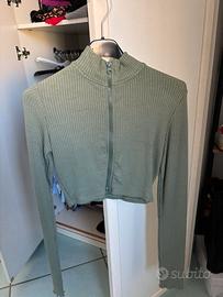 Giacca Zip Verde Militare