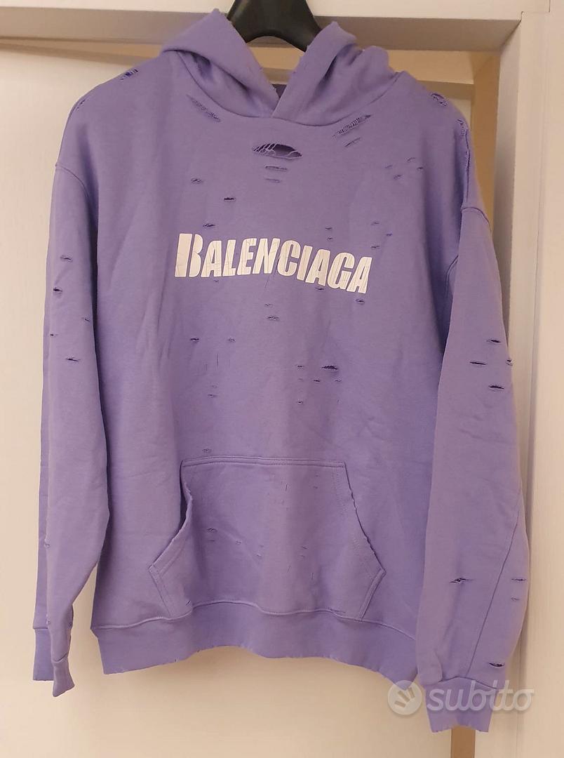 Felpa Con Cappuccio Unisex Viola Balenciaga Hoodie Abbigliamento e Accessori In vendita a Siena