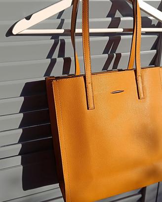 borsa tote senape 