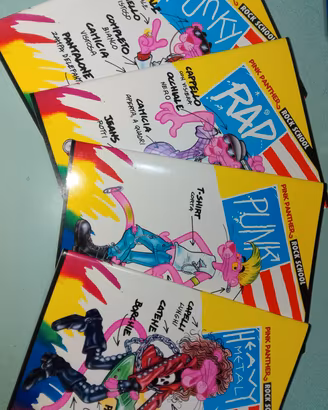 Lotto 4 Quadernoni Pantera Rosa "Rock School" 