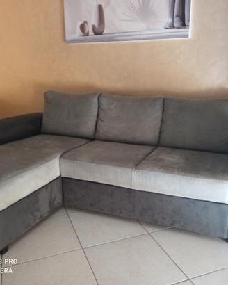 divano letto con penisola contenitore