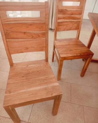 SEDIE IN LEGNO DI ACACIA