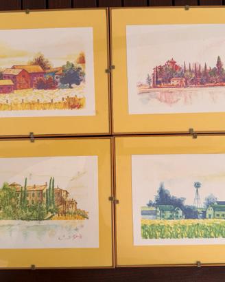 Set di 4 quadri 24x31cm