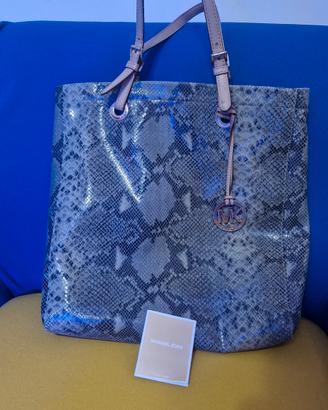 Michael kors originale pitonata beige-tote+card