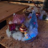 centro tavola natalizio fatti a mano con luci led 