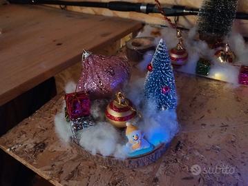 centro tavola natalizio fatti a mano con luci led 