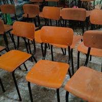 Sedie in legno scuola vintage 