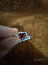 Anello Pandora Cuore Rosso