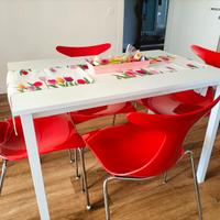 4 Sedie Delfy Gino Carollo Rosse DESIGN ITALIANO