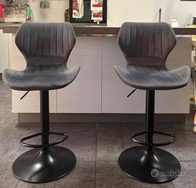 set 2 sgabelli bar moderni grigio nuovi 