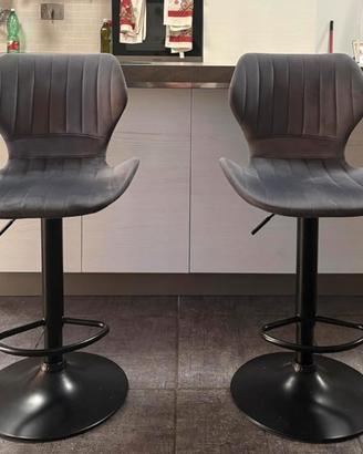 set 2 sgabelli bar moderni grigio nuovi 
