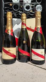 Lotto 3 bottiglie di Champagne Gh. Mumm brut 