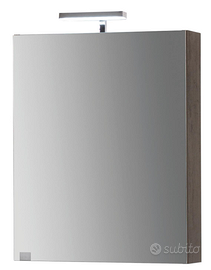 Specchio contenitore con luce rovere scuro