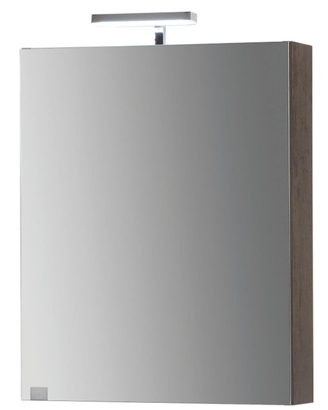 Specchio contenitore con luce rovere scuro