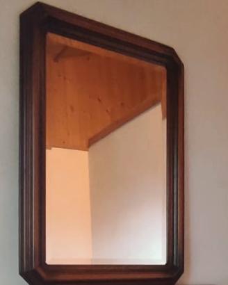 SPECCHIO A PARETE CORNICE LEGNO MASSELLO