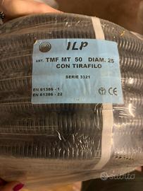 Tubo corrugato + tirafilo pvc nero mm 25 per 50 mt