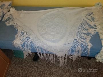 frange scialle traforato triangolo 180x110cm