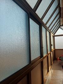 veranda alluminio lunga 6 metri con 2 porte e due 