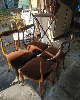 Set 4 Sedie Antiche Metà '800 Stile Carlo X/Bied