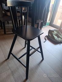 Sedia bambini in legno nera Ikea