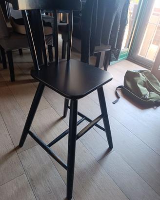 Sedia bambini in legno nera Ikea