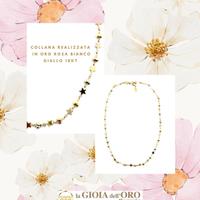 Collana oro giallo bianco stelle