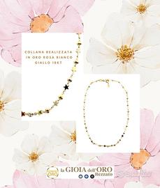 Collana oro giallo bianco stelle