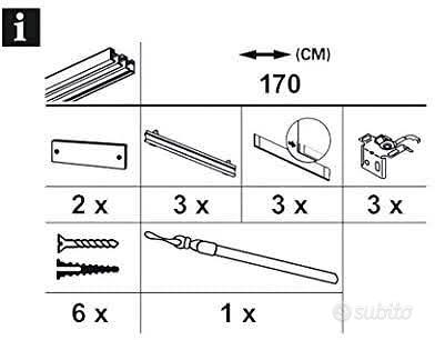 Binario tende a pannello 170Cm x 3 pannelli - Arredamento e Casalinghi In  vendita a Milano