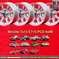 4 pz. cerchi Fiat Minilite 7x13 ET5 124 Berlina Co