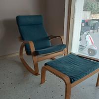 Sedia a dondolo Ikea con poggia piedi