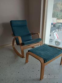 Sedia a dondolo Ikea con poggia piedi