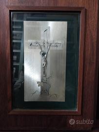 Quadro con cristo in argento