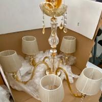 Lampadario classico, vetro Murano e oro