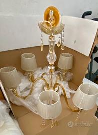 Lampadario classico, vetro Murano e oro