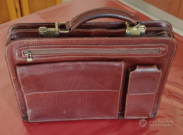 borsa da uomo in pelle marrone