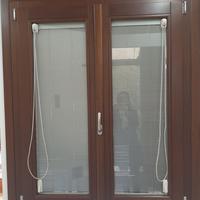 Finestra 2 ante in legno Mogano/Alluminio