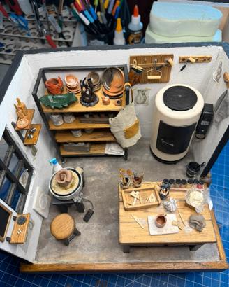 Roombox, diorama “Laboratorio di ceramiche”  1:12