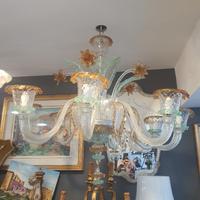 lampadario in vetro di murano a 8 punti luce 