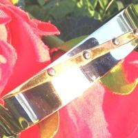 bracciale vintage anni '70, Oro 18 kt e Acciaio